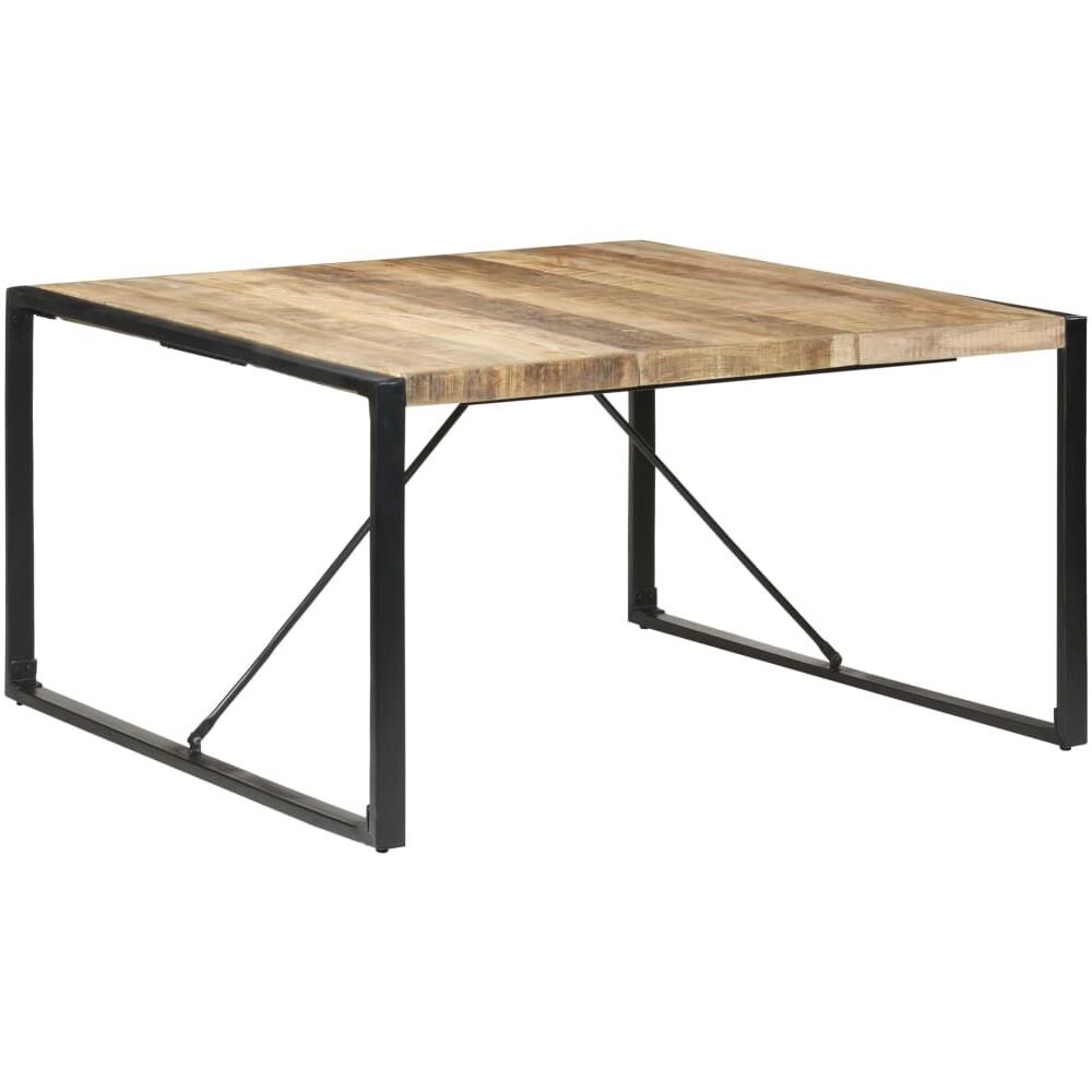 Tavolo Da Pranzo 140x140x75 Cm In Legno Di Mango Grezzo - Foto 8