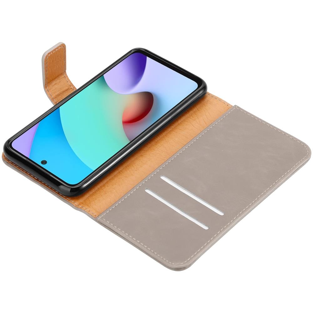 Custodia Compatibile Con Xiaomi Redmi 10 / Redmi Note 11 4g In Marrone Cappuccino - Coperchio Protettiva Con Chiusura Magnetica, Funzione Stand E Tasca Per Le Carte - Foto 8