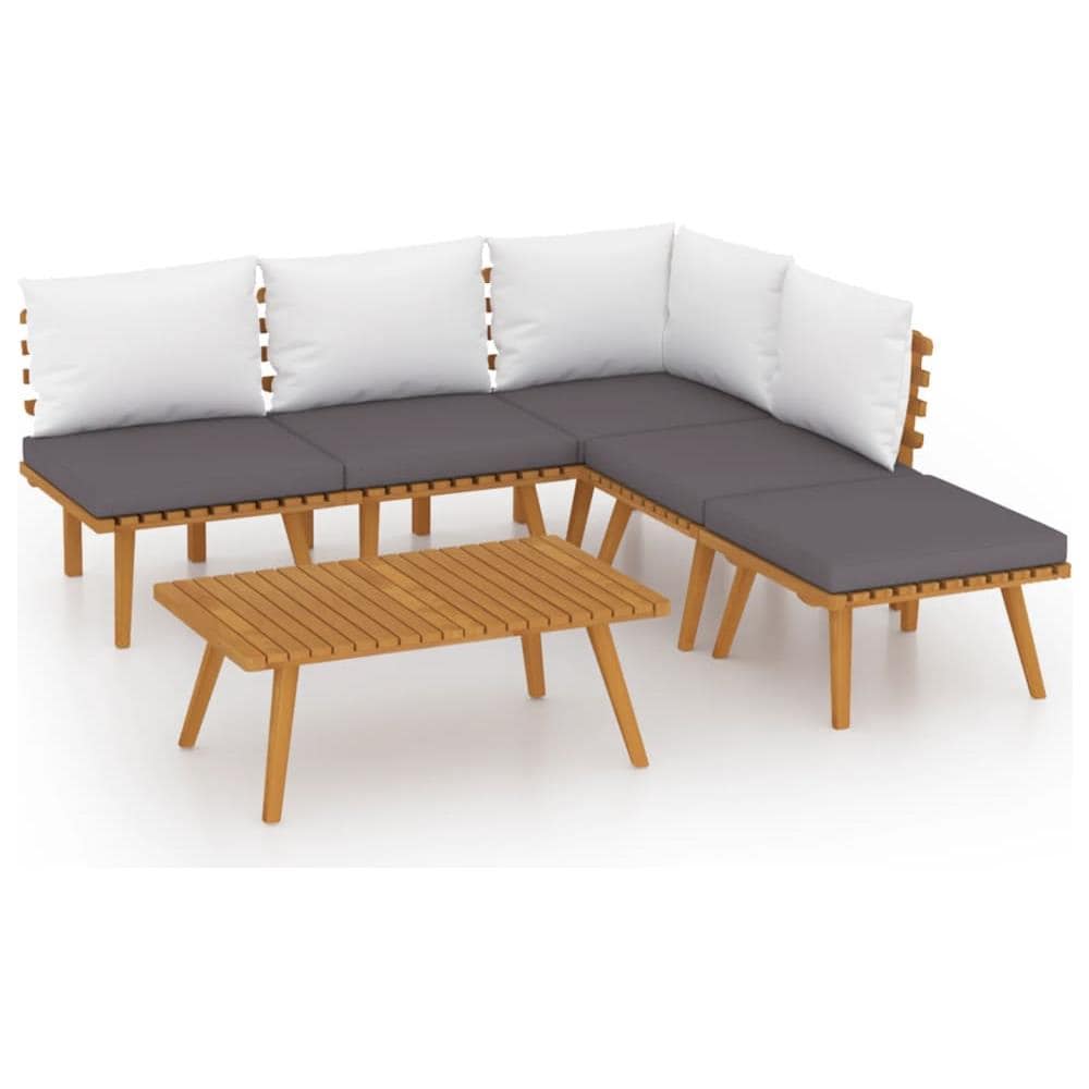 Set Divani da Giardino 6 pz con Cuscini in Massello di Acacia - Foto 1