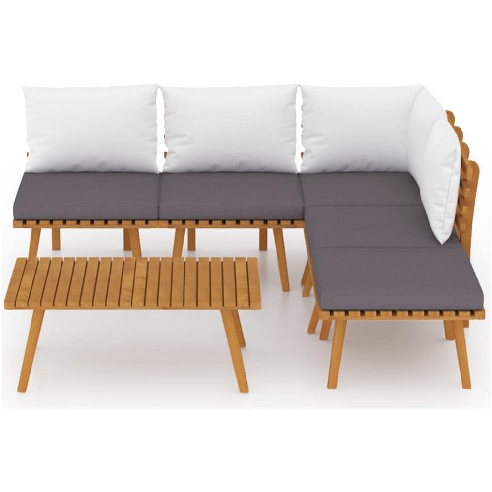 Set Divani da Giardino 6 pz con Cuscini in Massello di Acacia - Foto 2