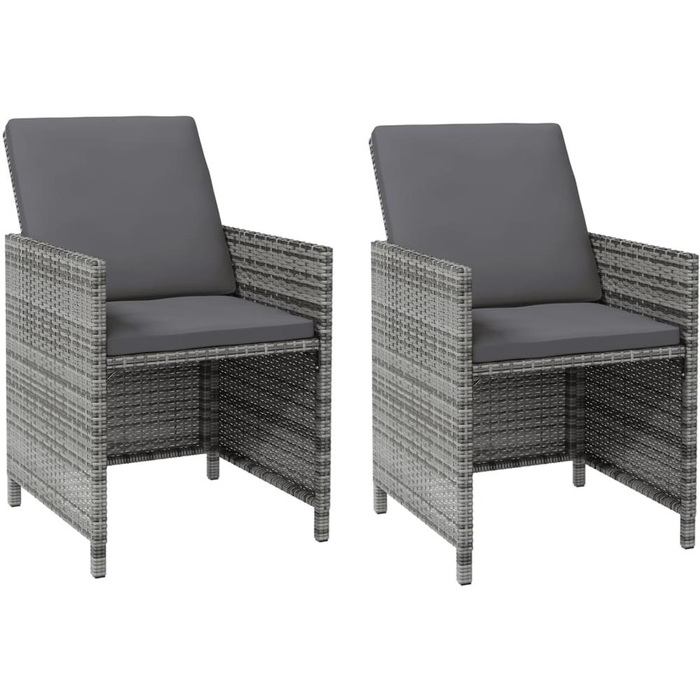 Set Sedie Da Giardino Con Poggiapiedi 4 Pz In Polyrattan Grigio - Foto 3