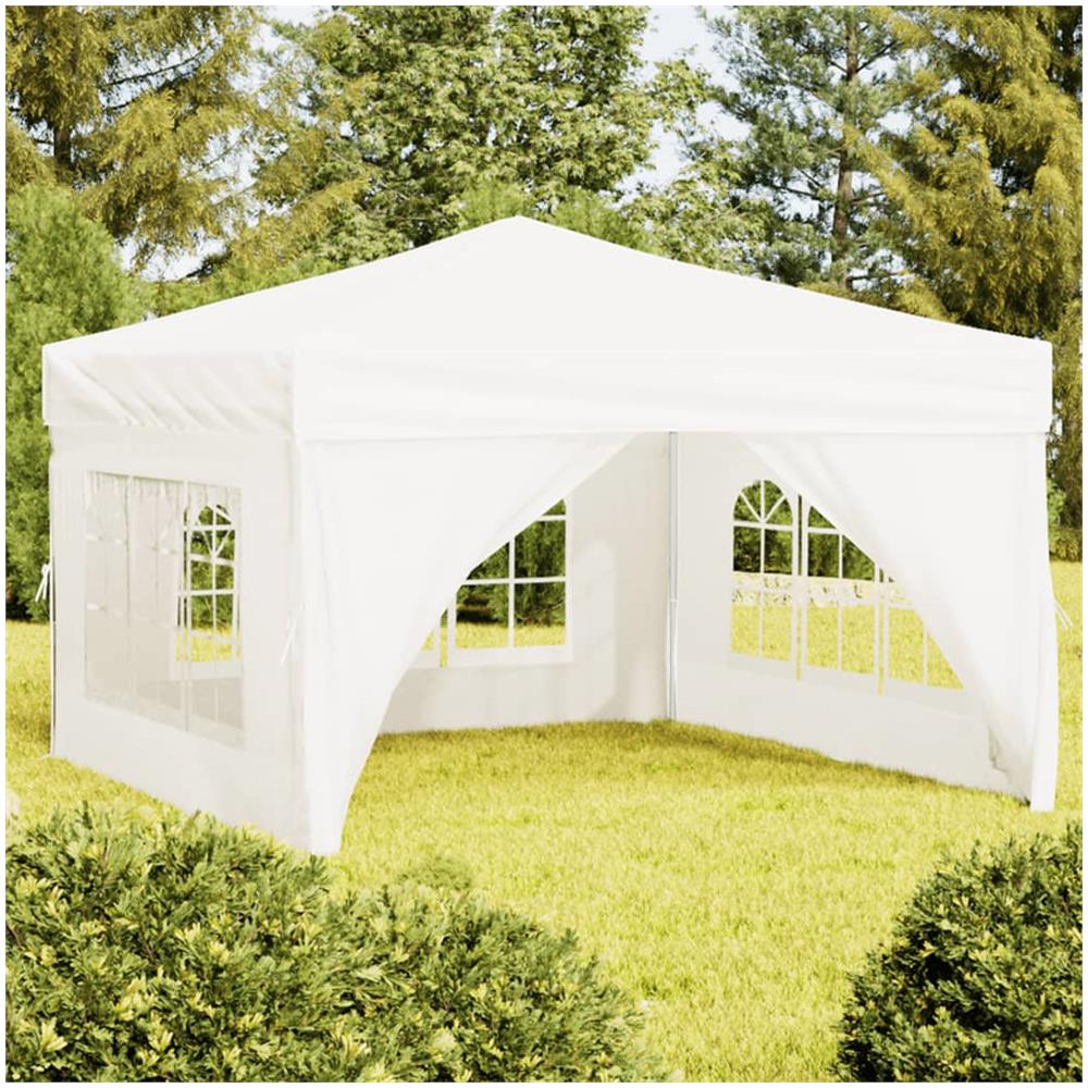 Tenda Per Feste Pieghevole Con Pareti Laterali Bianco 3x3 M - Foto 1
