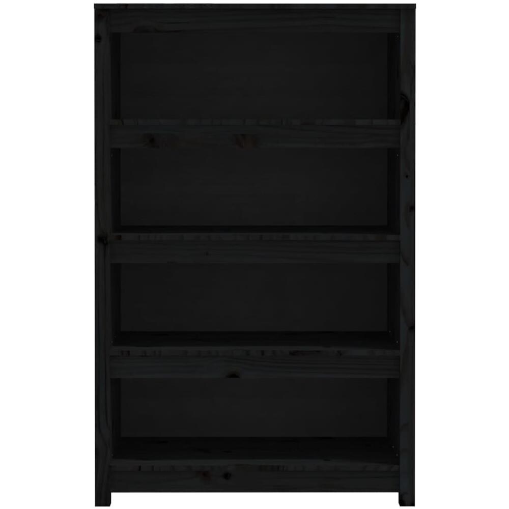 Libreria Nera 80x35x126 Cm In Legno Massello Di Pino - Foto 2