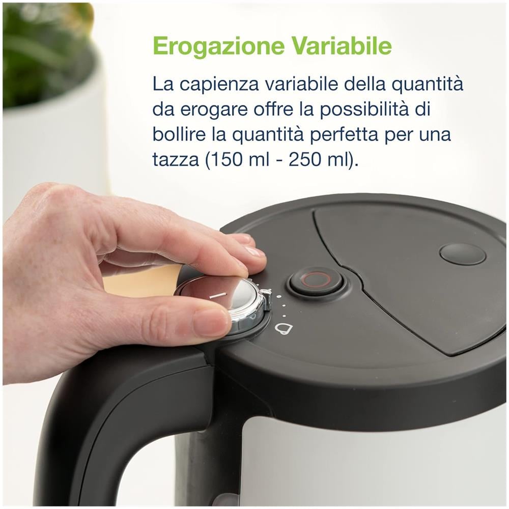Bollitore Elettrico KJ2000W Dual Flo con Capacità 1.5 Litri Potenza 2400 Watt Colore Bianco /Nero - Foto 5