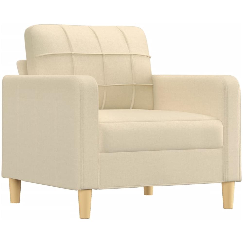 Poltrona Crema 60 Cm In Tessuto - Foto 2