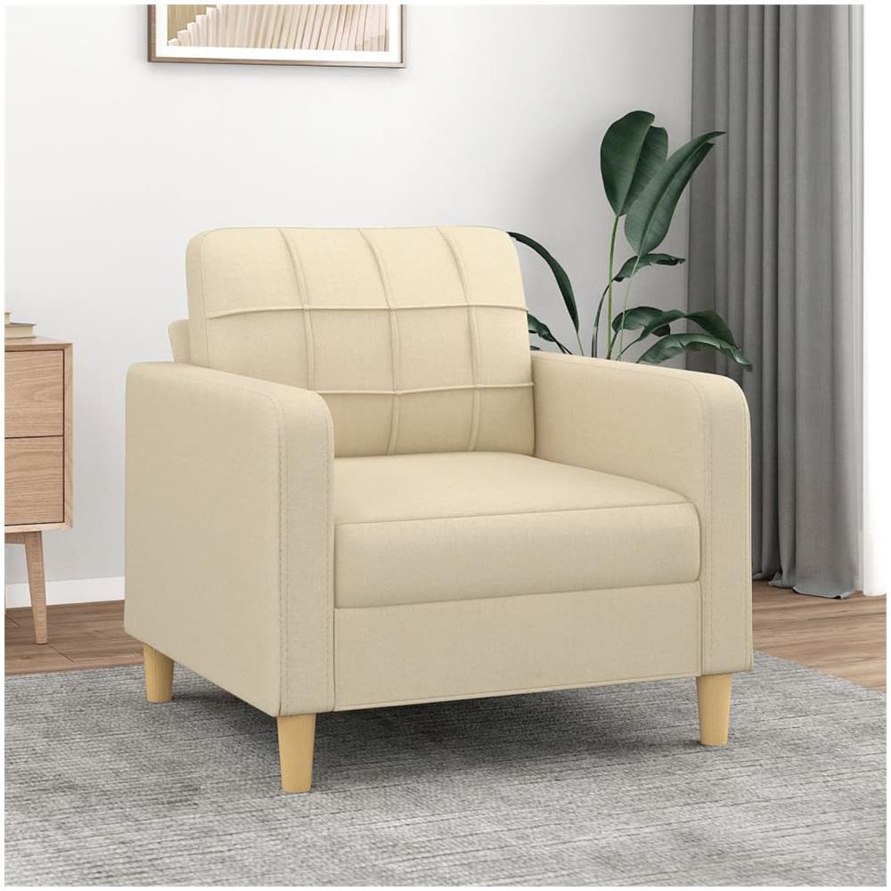Poltrona Crema 60 Cm In Tessuto - Foto 1