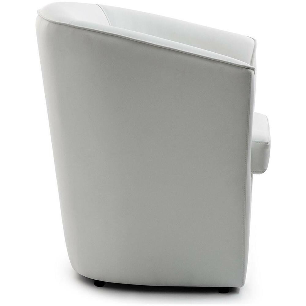 Poltrona Annaluna, Poltrona Da Salotto, 100% Made In Italy, Poltroncina Relax In Ecopelle, Cm 70x60h74, Bianco - Foto 3