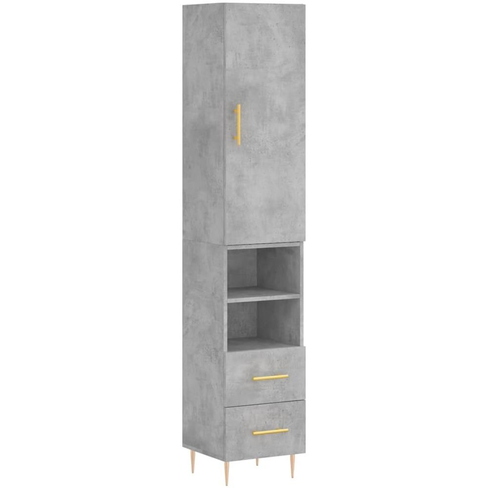 Credenza Grigio Cemento 34,5x34x180 Cm In Legno Multistrato - Foto 2