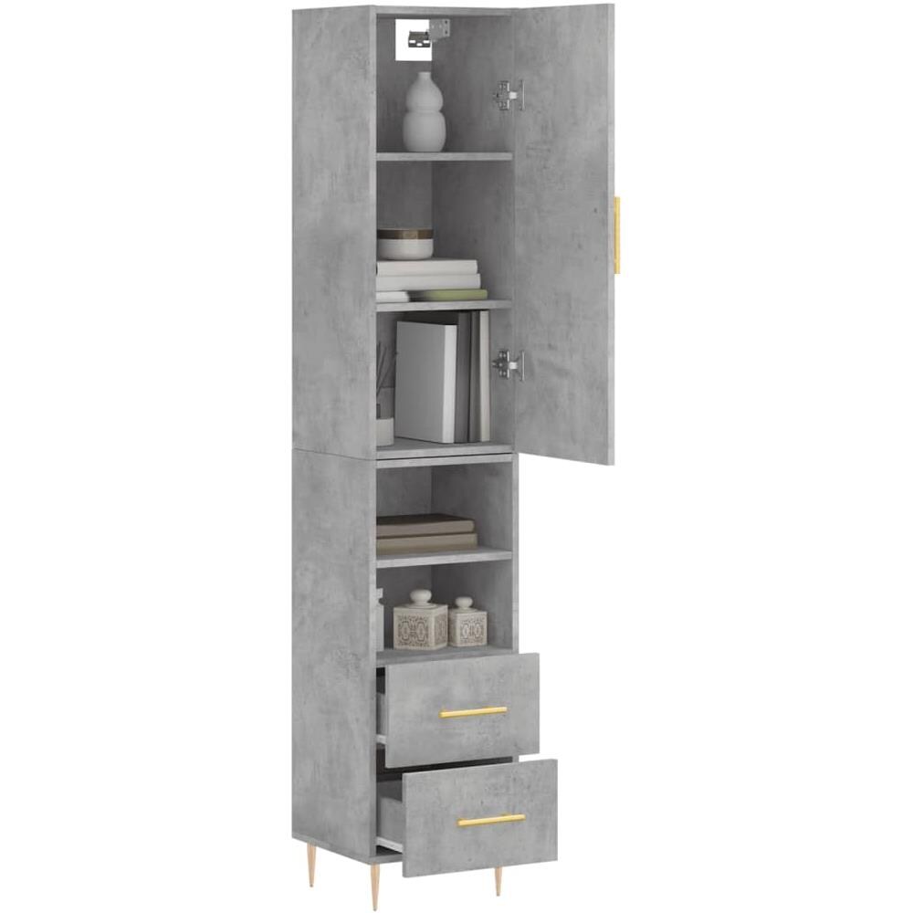Credenza Grigio Cemento 34,5x34x180 Cm In Legno Multistrato - Foto 3