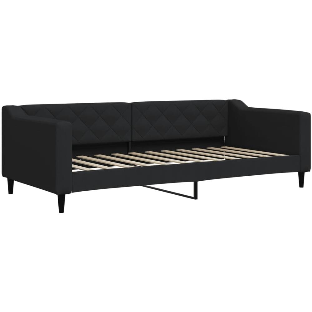 Letto Da Giorno Nero 90x200 Cm In Tessuto - Foto 1