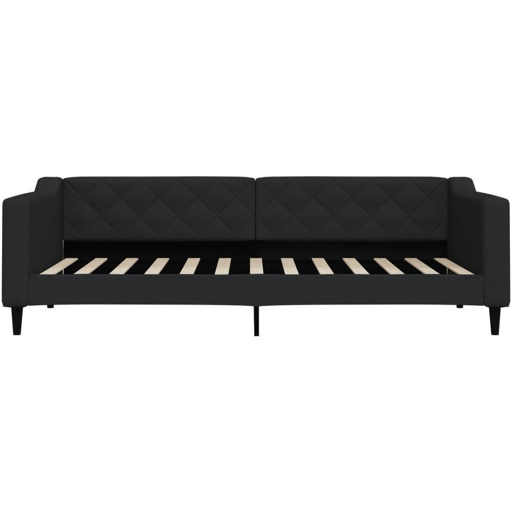 Letto Da Giorno Nero 90x200 Cm In Tessuto - Foto 2