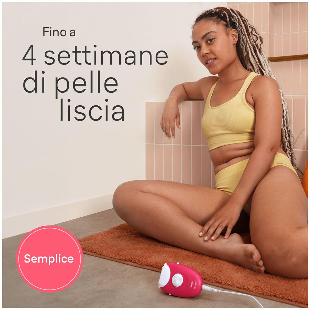 Silk-épil 3 Epilatore Elettrico Donna, Epilatore Con Cavo Per Epilazione, Pelle Liscia Per Settimane, 3-031, Rosa - Foto 2