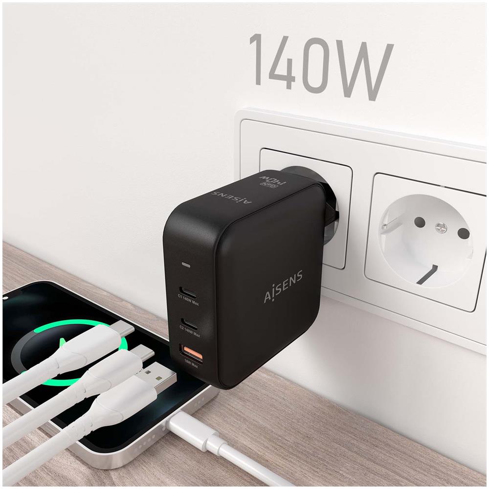 ASCH-140W3P031-BK Caricabatterie per dispositivi mobili Universale Nero AC Ricarica rapida Interno - Foto 5