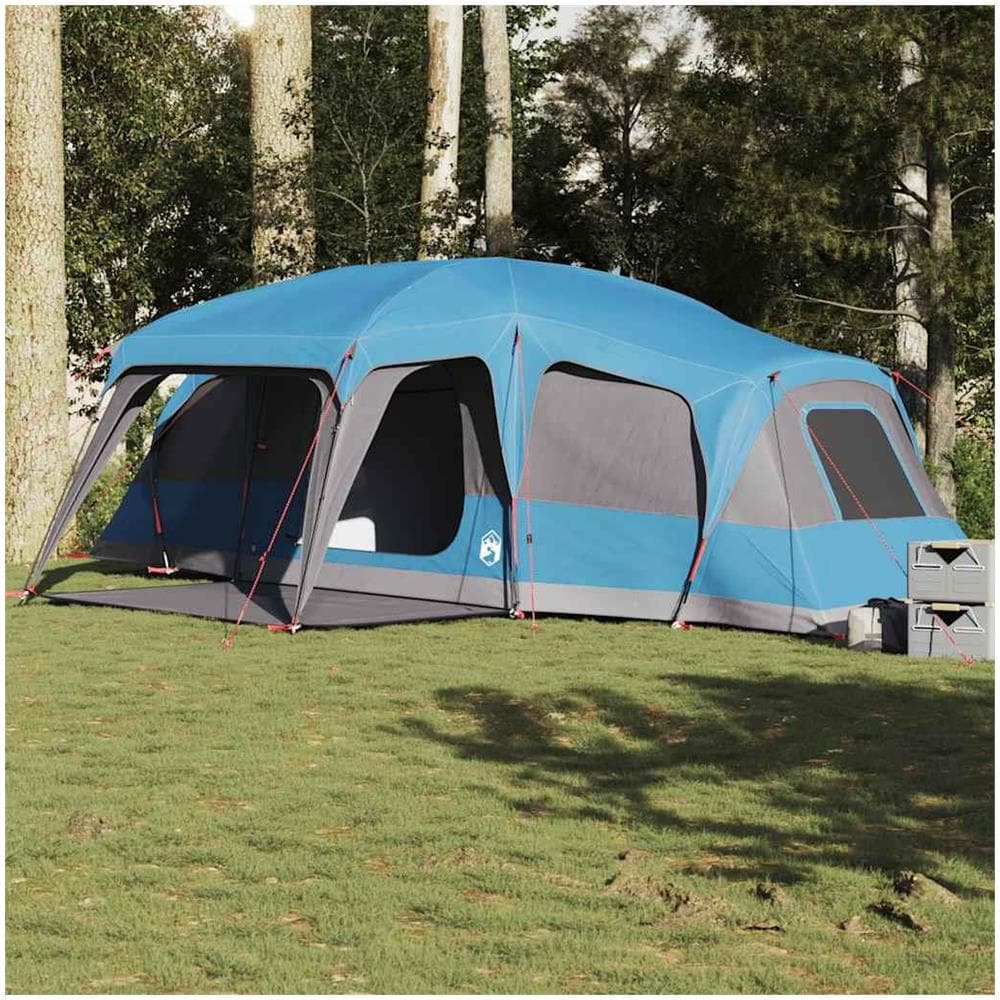 Tenda da Campeggio con Portico Cupola 9Persone Blu Impermeabile - Foto 2