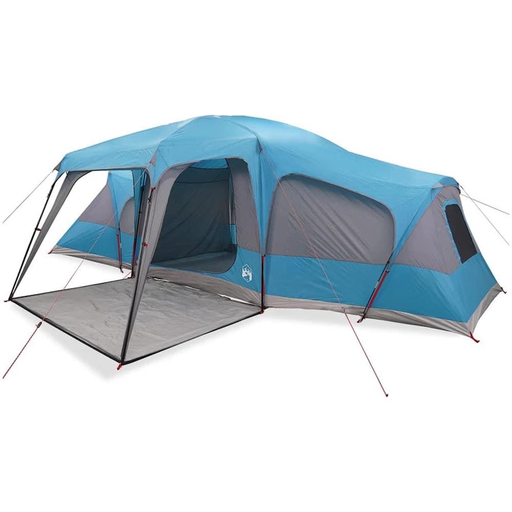 Tenda da Campeggio con Portico Cupola 9Persone Blu Impermeabile - Foto 1