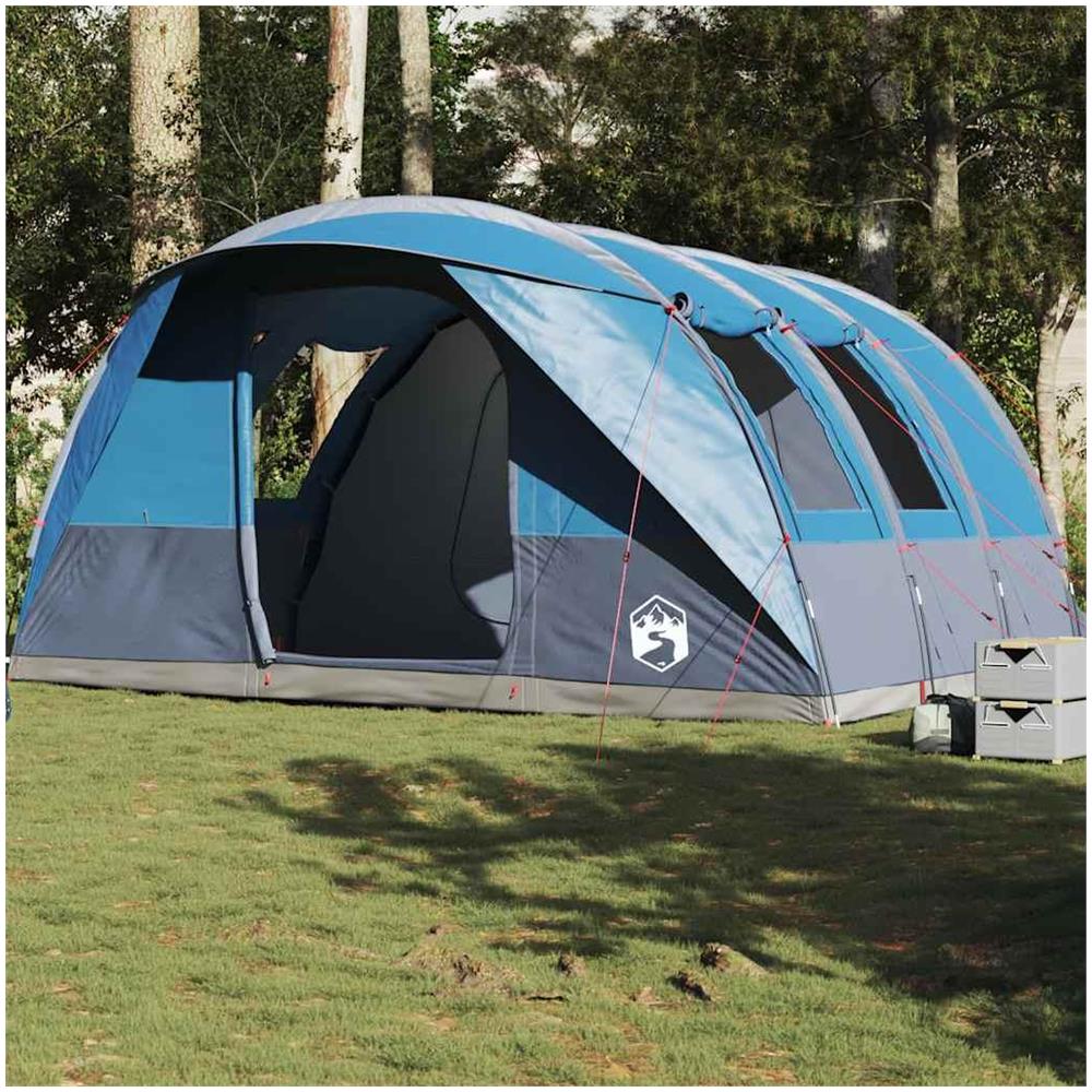 Tenda da Campeggio a Tunnel per 5 Persone Blu Impermeabile - Foto 2