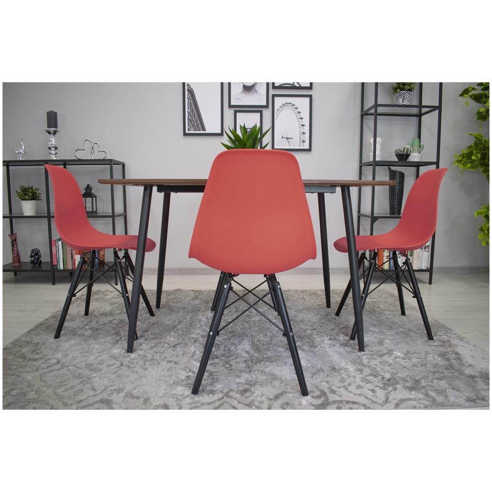 Sedia OSAKA Design ergonomico Gambe nere vermiglio - Foto 10