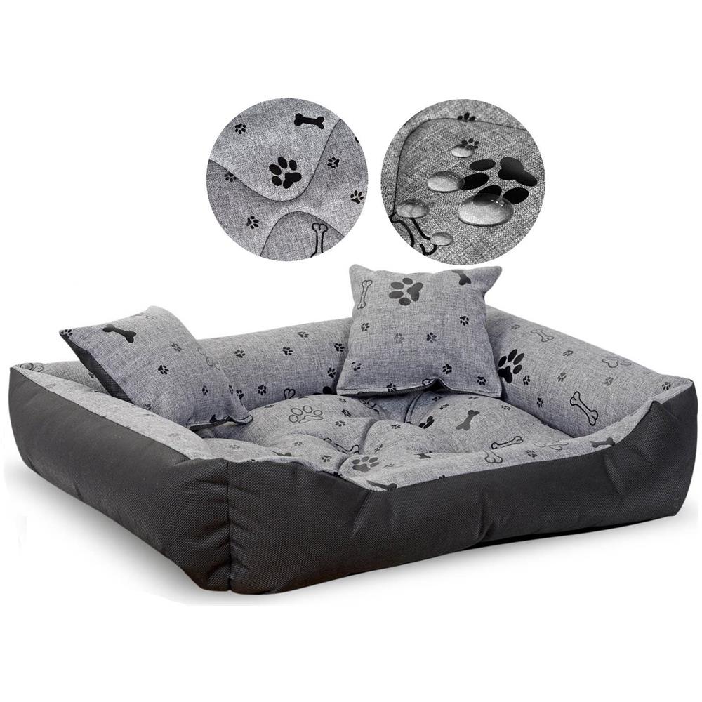 130x105 cm Letto per cani impermeabile Ossa nere - Foto 1