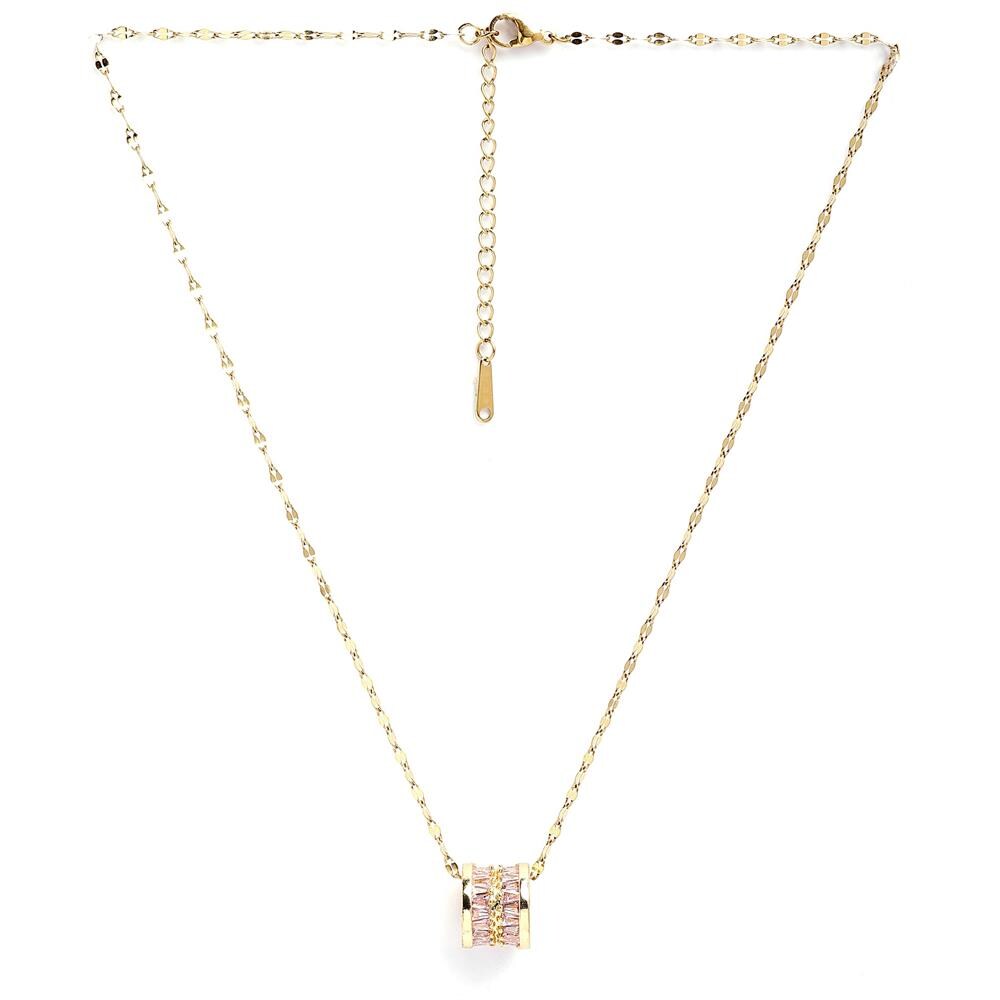 Diva Collana con Catena a Cilindri Intarsiati Elegante - Foto 2