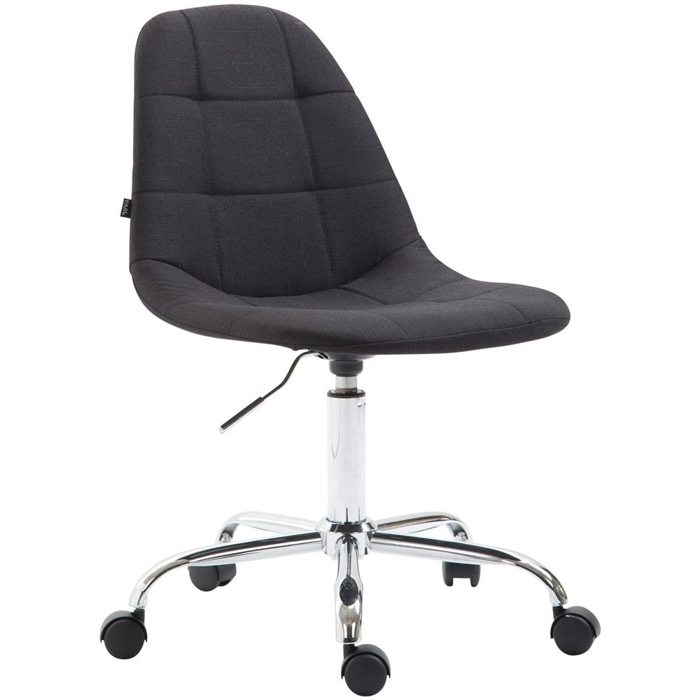 Sedia Ufficio Reims in Tessuto - Sedia da Lavoro con Ruote I Poltroncina Design Imbottita e Trapuntata I Sedia Scrivania Regolabile in Altezza I Sedia Studio Girevole Nero - Foto 1