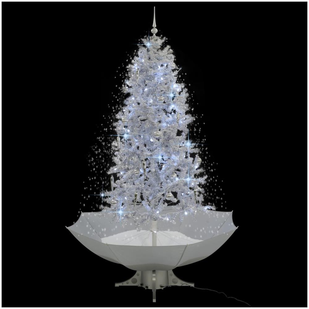 Albero Di Natale Con Neve E Base A Ombrellone Bianco 190 Cm - Foto 2