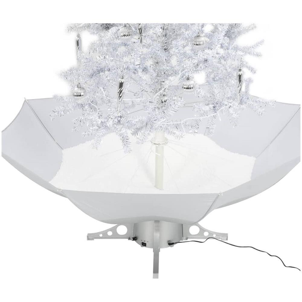 Albero Di Natale Con Neve E Base A Ombrellone Bianco 190 Cm - Foto 15