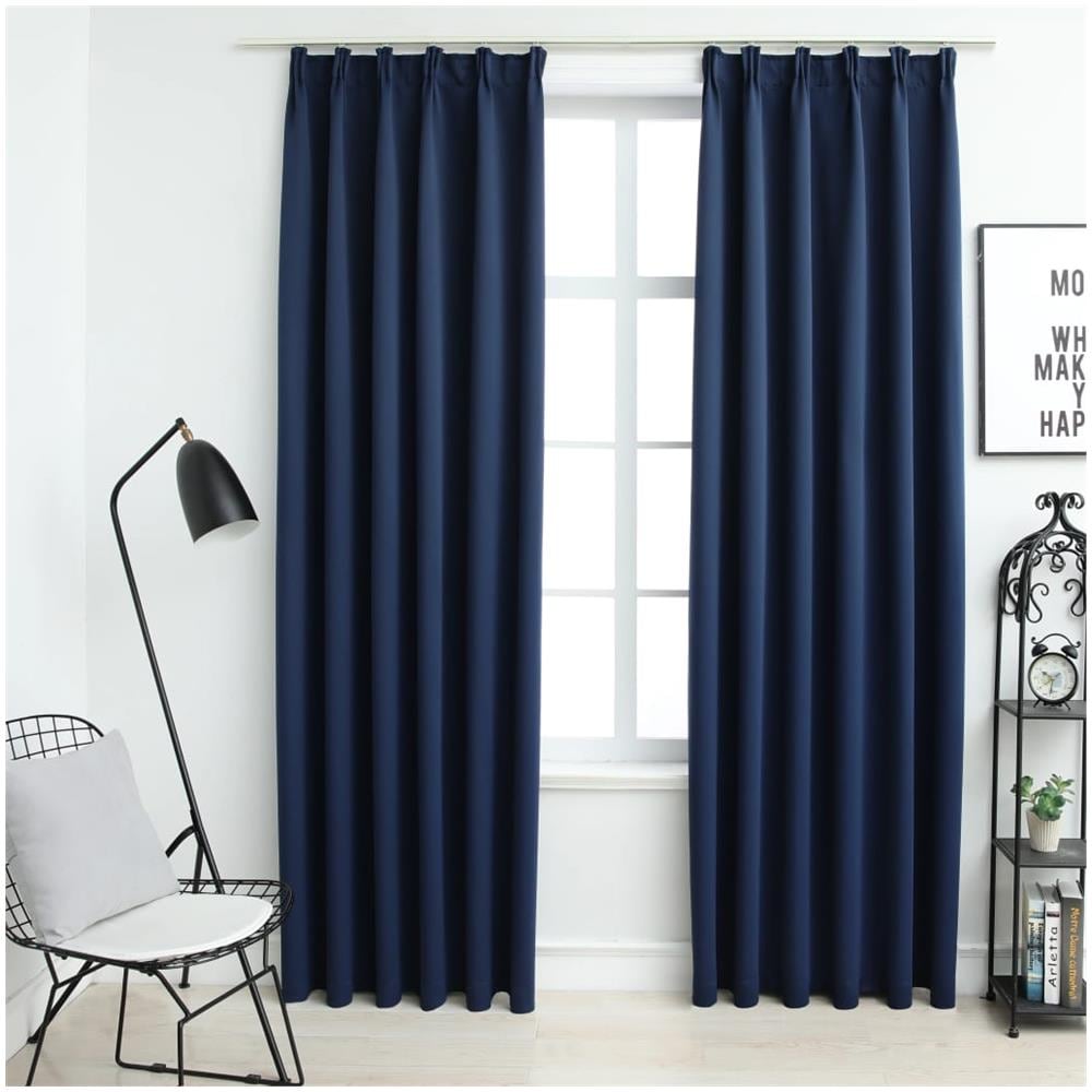 Tende Oscuranti Con Ganci 2 Pz Blu 140x225 Cm - Foto 1