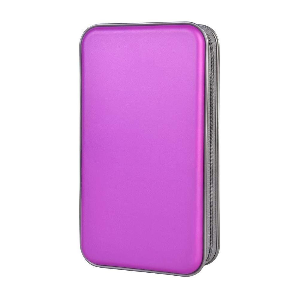 Cd Custodia Rigida 96 Capacit Di Plastica Portatile Holder Caso Di Corsa Cd Custodia Protettiva Zipper Dvd Disco Auto Di Archiviazione Sacchetto Del Raccoglitore (96 Capacit Viola) - Foto 1