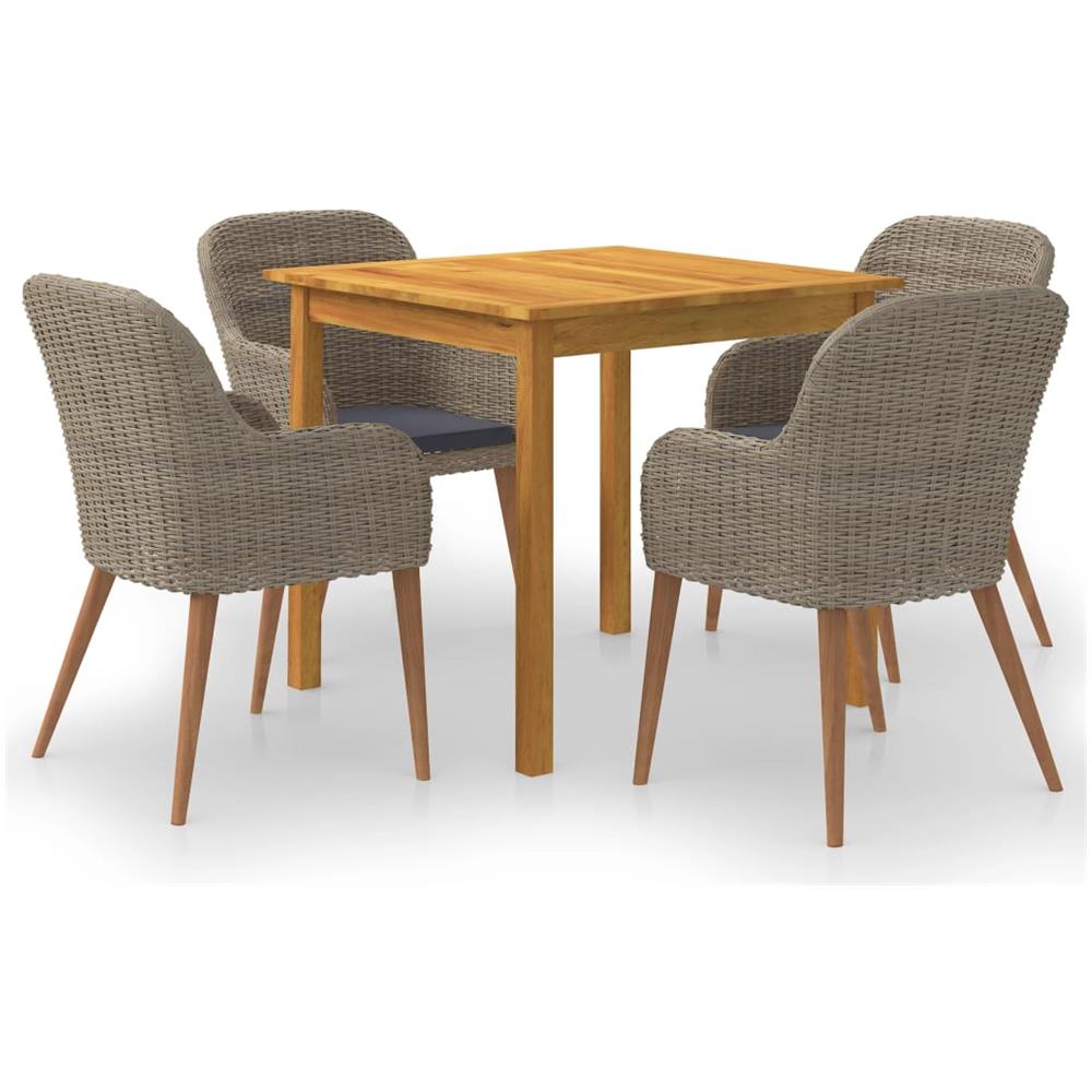 Set Mobili da Pranzo per Giardino 5 pz Marrone - Foto 1