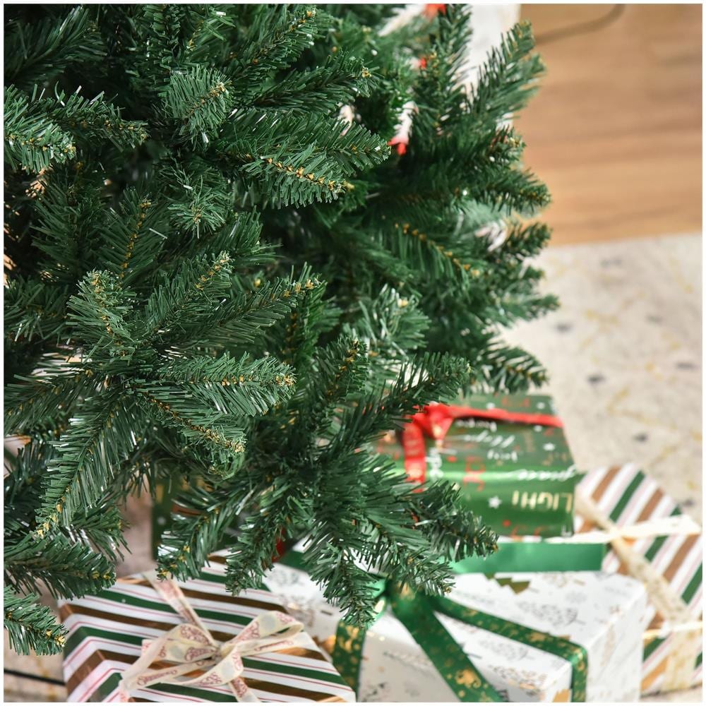 Albero Di Natale Artificiale Pieghevole Con Base Rimovibile 210cm - Verde - Foto 2