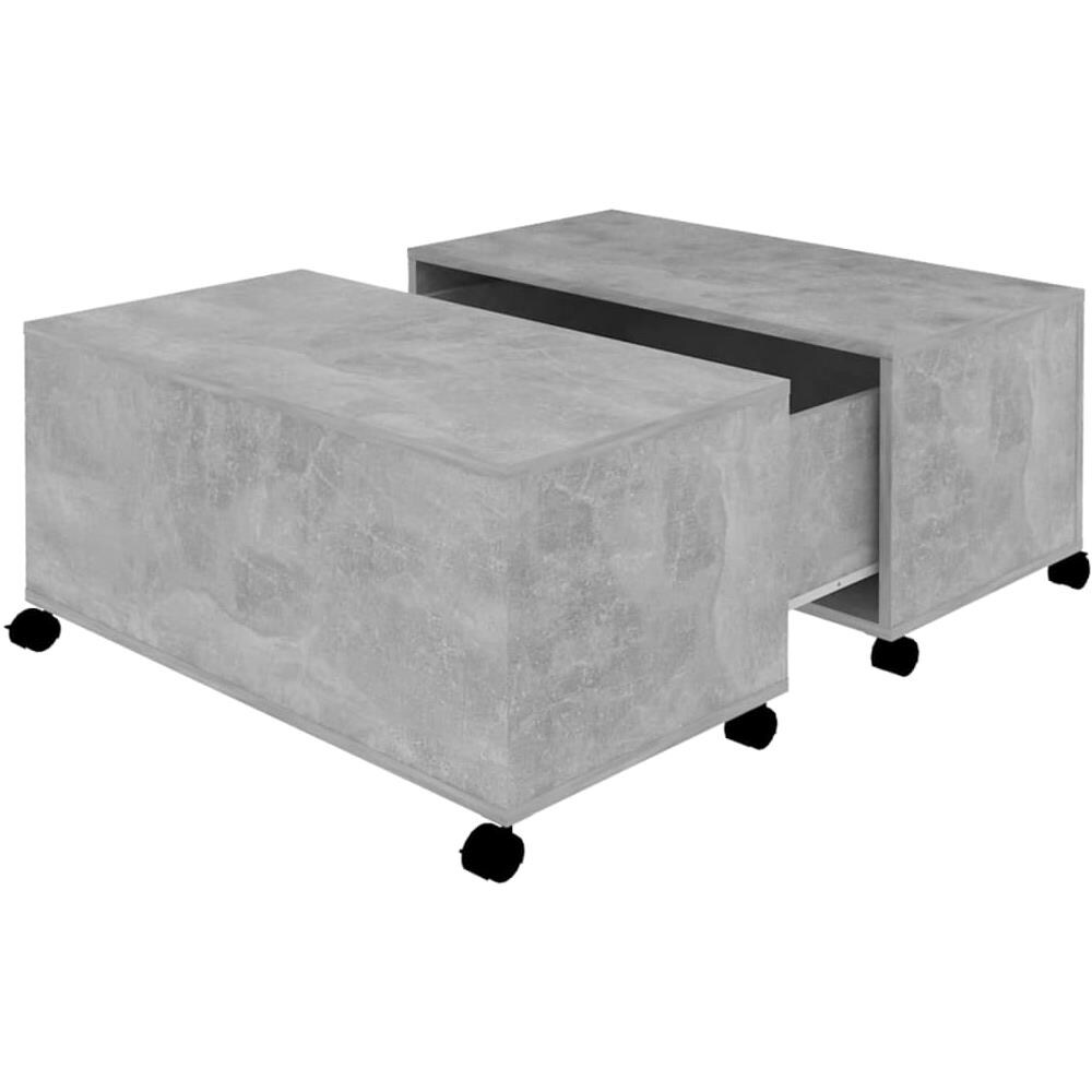 Tavolino da Salotto Grigio Cemento 75x75x38cm Legno Multistrato - Foto 2