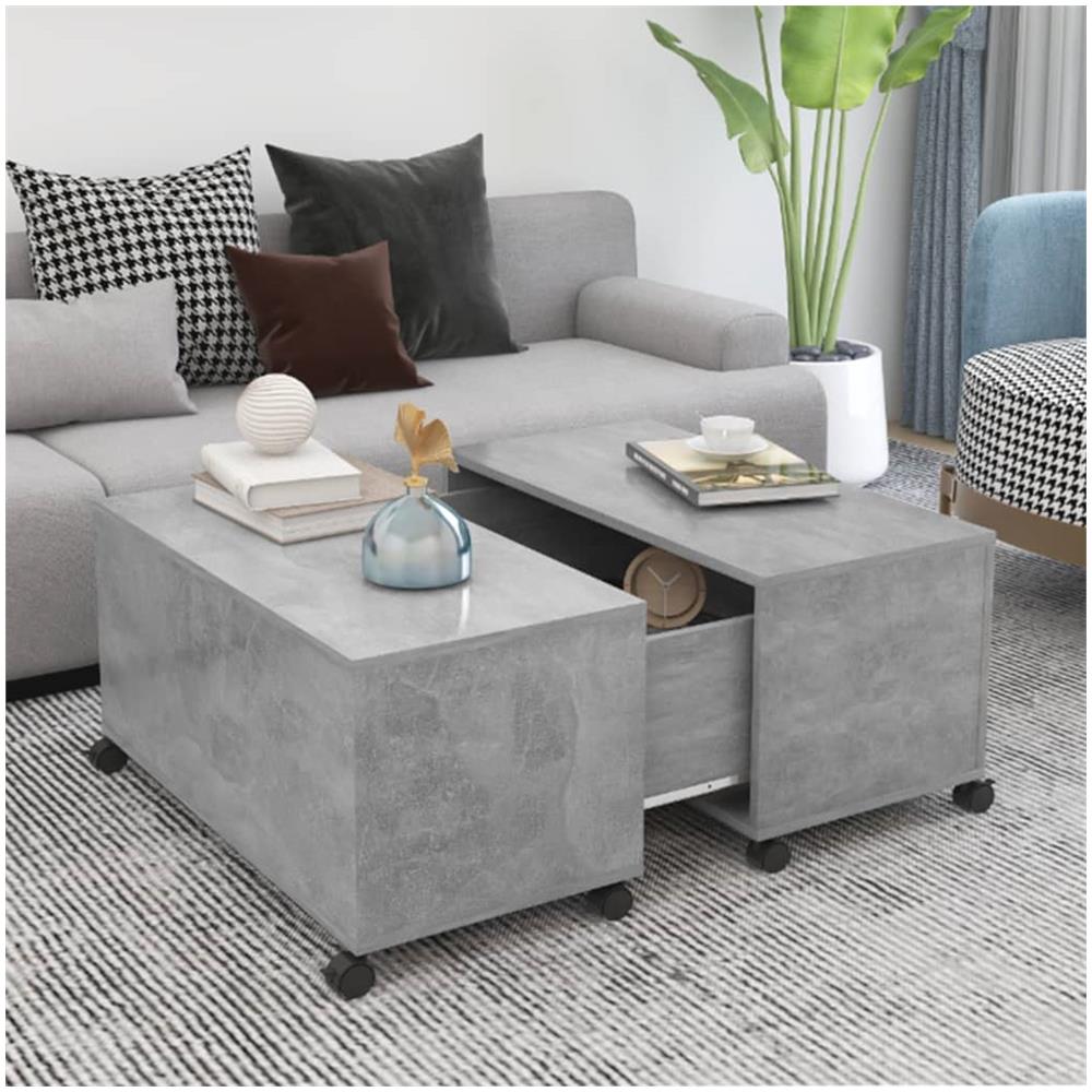 Tavolino da Salotto Grigio Cemento 75x75x38cm Legno Multistrato - Foto 1