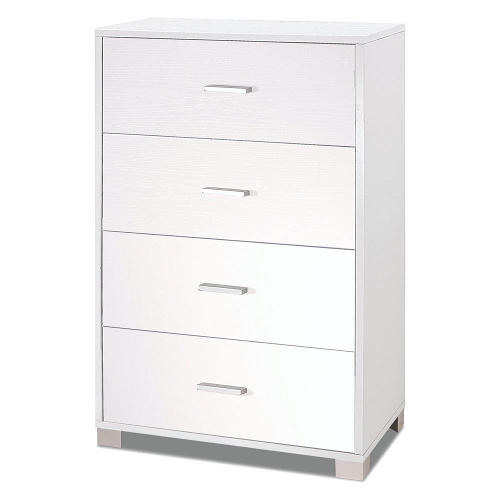 Cassettiera 4 Cassetti In Ontano 85x45x35cm - Con Maniglie Metallo Satinato E Guide Metalliche - Foto 4