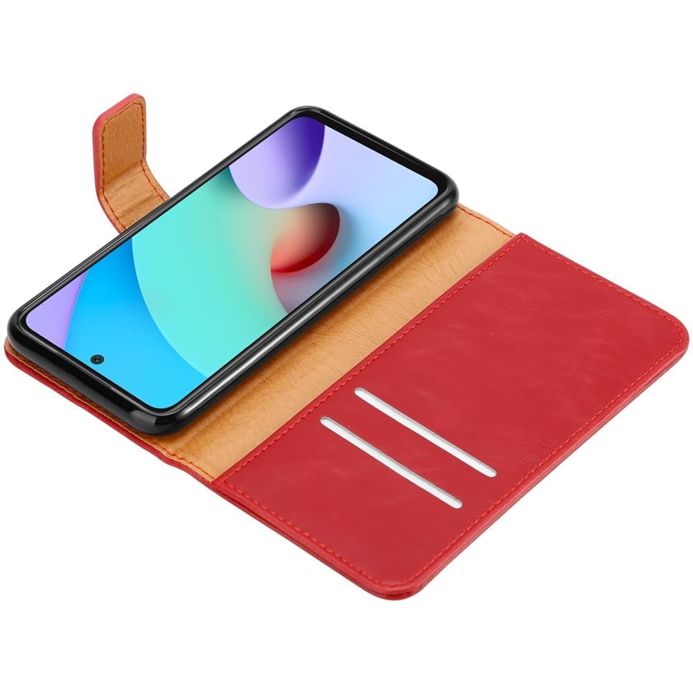 Custodia Compatibile Con Xiaomi Redmi 10 / Redmi Note 11 4g In Rosso Vinaccia - Coperchio Protettiva Con Chiusura Magnetica, Funzione Stand E Tasca Per Le Carte - Foto 8