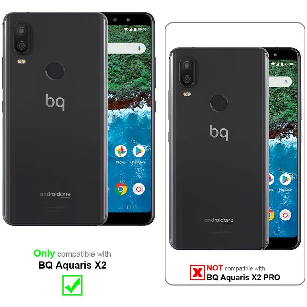 Custodia Compatibile Con Bq Aquaris X2 In Rosso Mela - Coperchio Protettiva Con Chiusura Magnetica, Funzione Stand E Tasca Per Le Carte - Foto 2