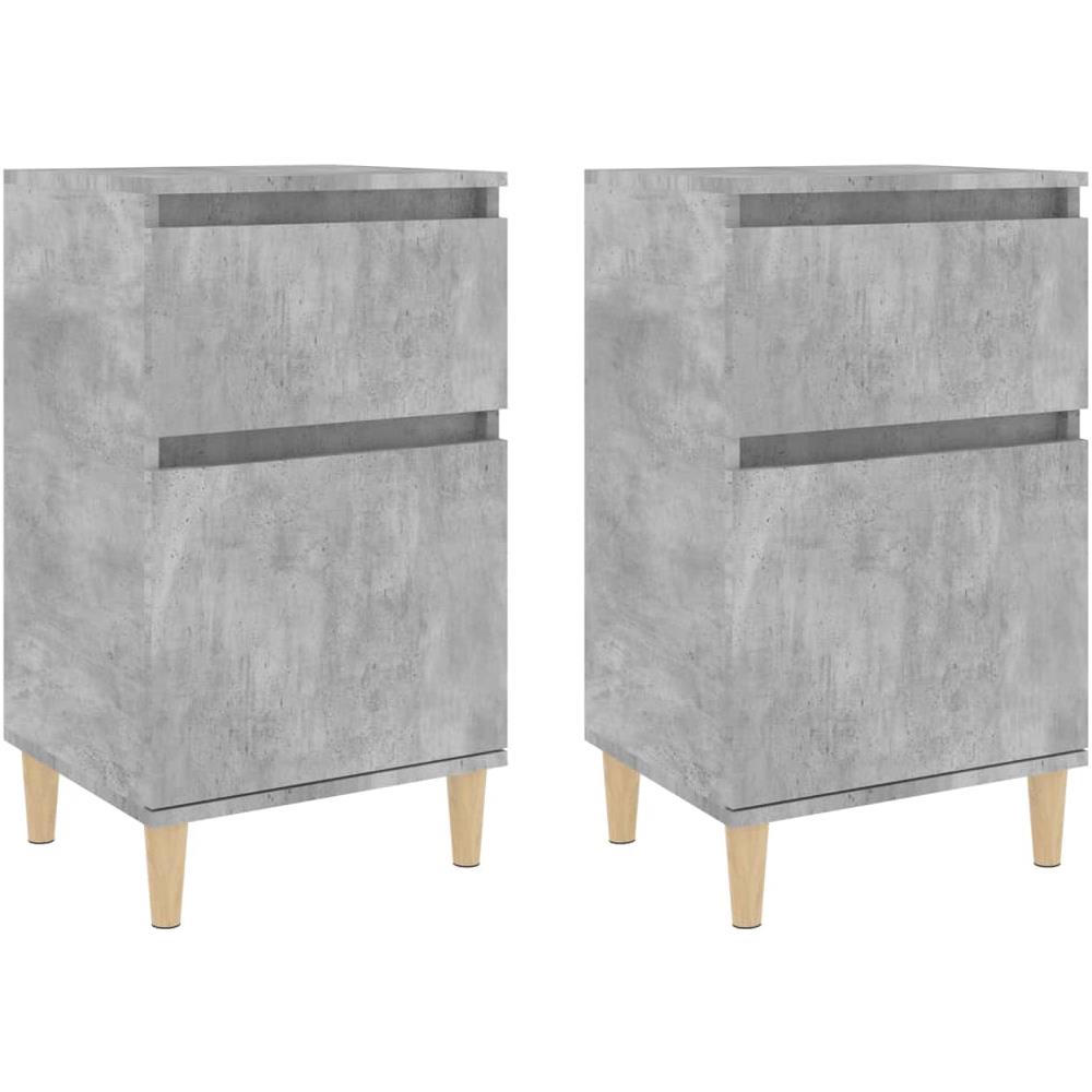 Comodini 2 Pz Grigio Cemento 40x35x70 Cm - Foto 2