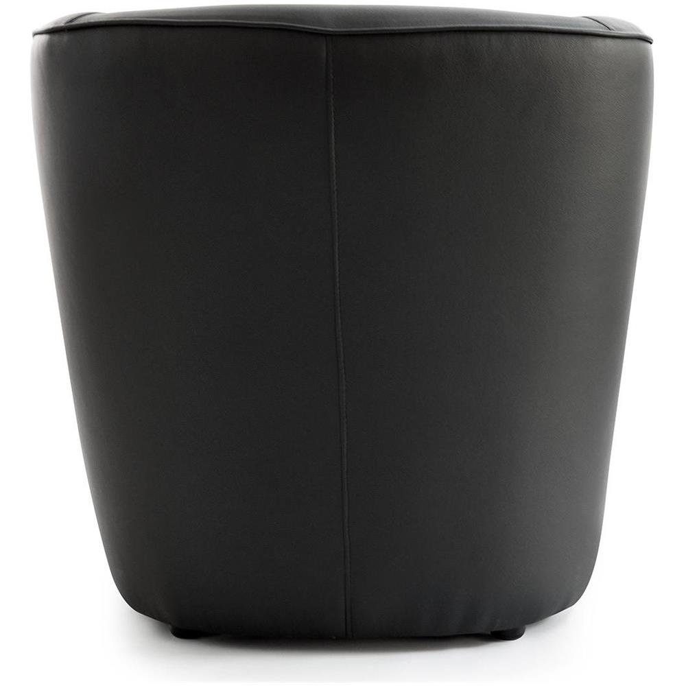 Poltrona Annaluna, Poltrona Da Salotto, 100% Made In Italy, Poltroncina Relax In Ecopelle, Cm 70x60h74, Nero - Foto 4