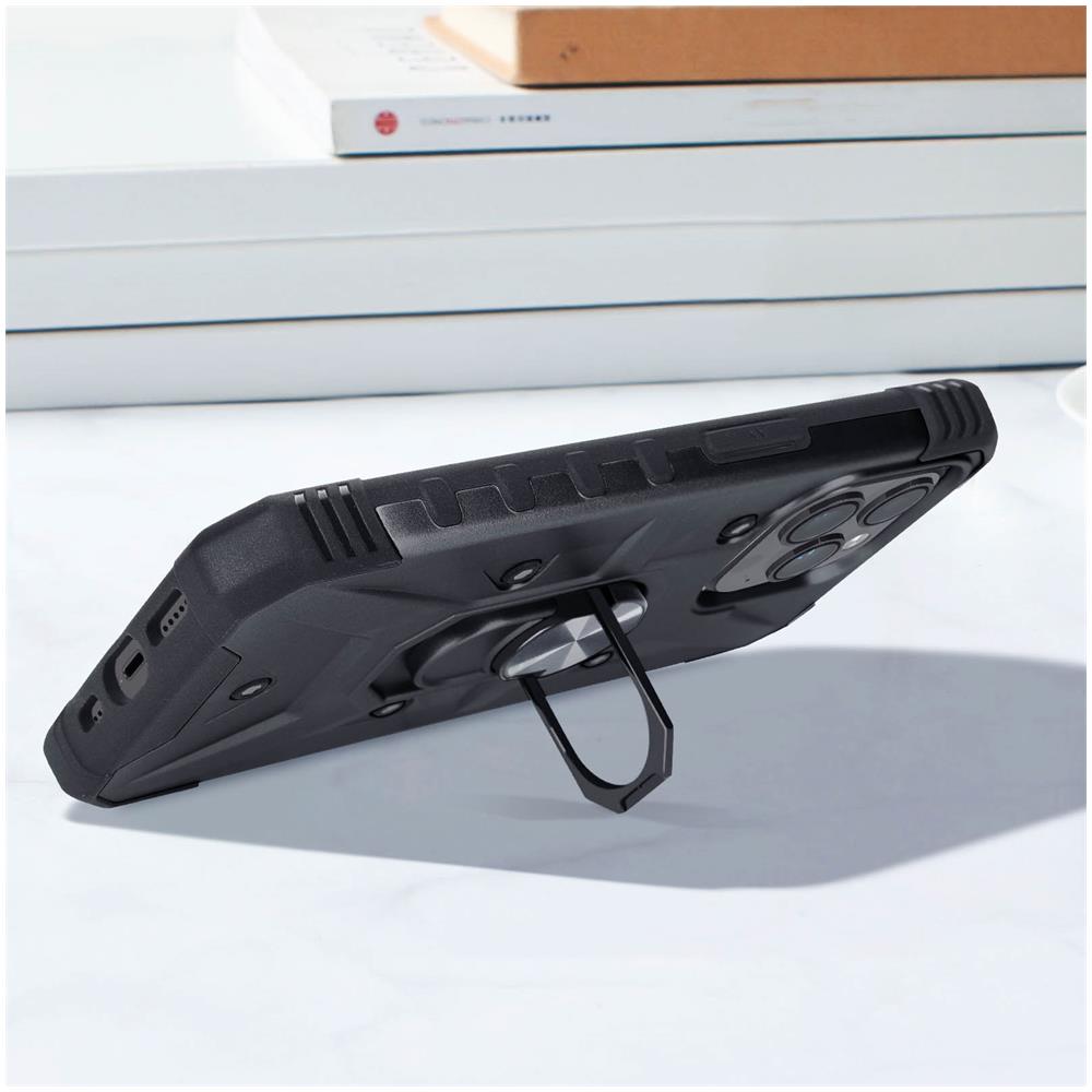 Cover Anello Per Iphone 15 Pro Bumper Anti-urto Serie Armoring Bump Nera - Foto 5