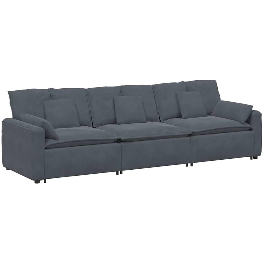 Divano Modulare con Cuscini Grigio Scuro - Foto 1