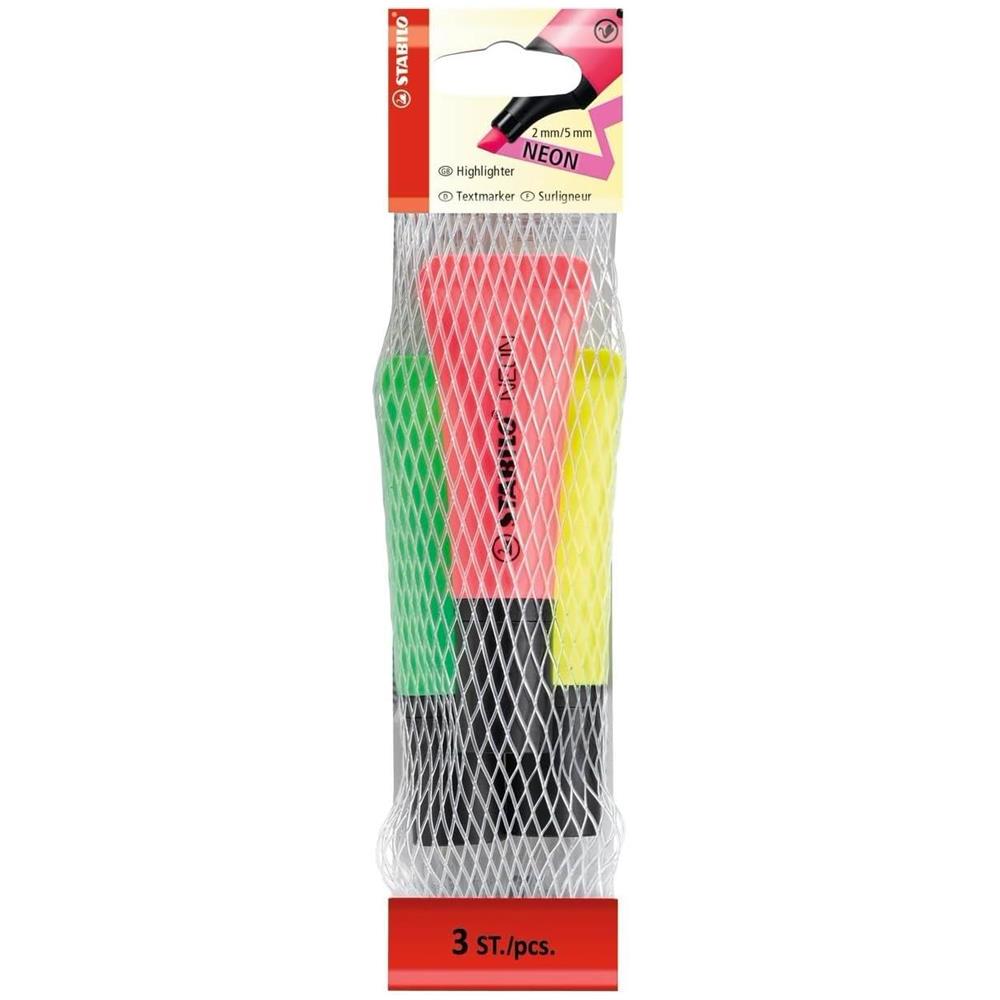 NEON - Evidenziatore - Retina da 3 - Giallo /Verde /Rosa - Foto 1