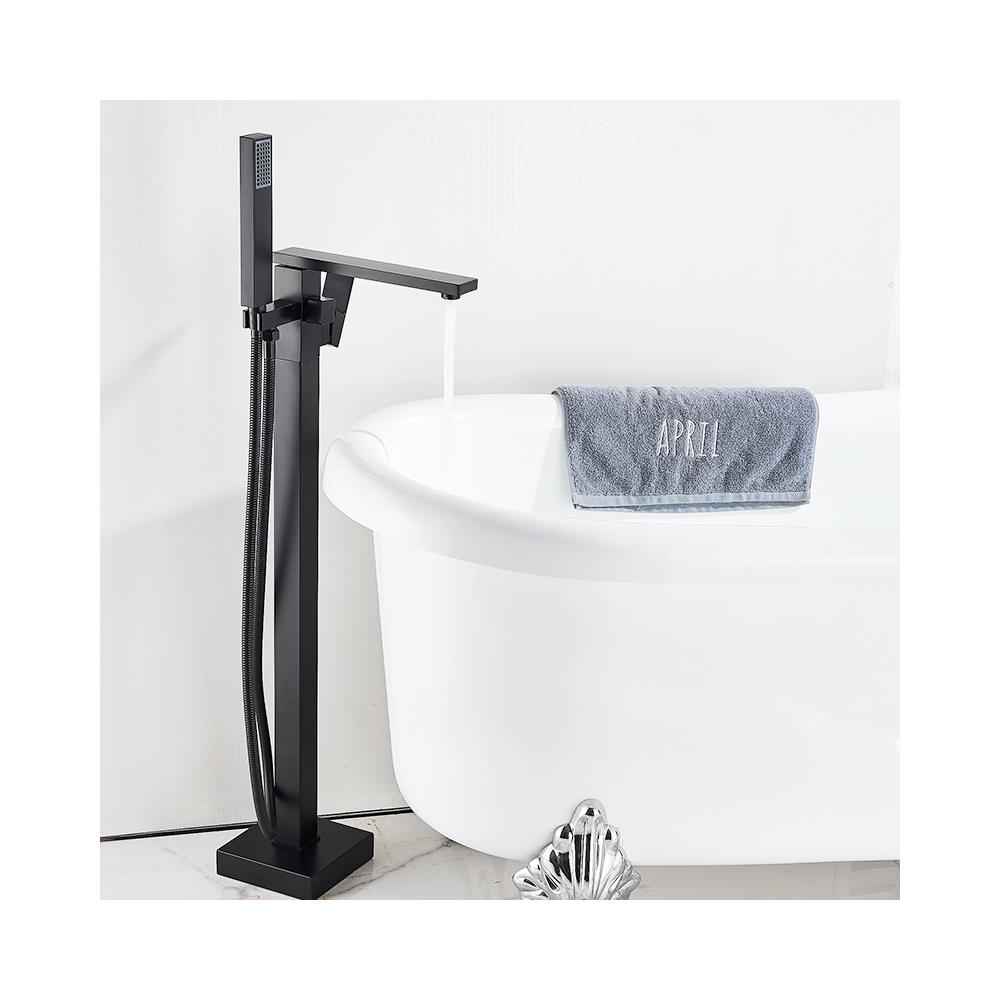Rubinetto per vasca da bagno indipendente, Blackswan, tipo M81, modello nero opaco, misura 100 cm - Foto 4