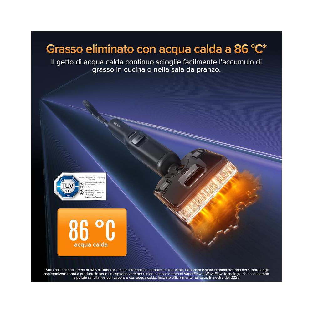 F25 Ultra Lavapavimenti A Vapore Senza Fili, Riscaldamento 180°c, Lavaggio 86°c, Asciugatura 90°c In 5 Min, Aspirazione 22 Kpa, Controllo Wifi, Sistema Anti-groviglio - Foto 8