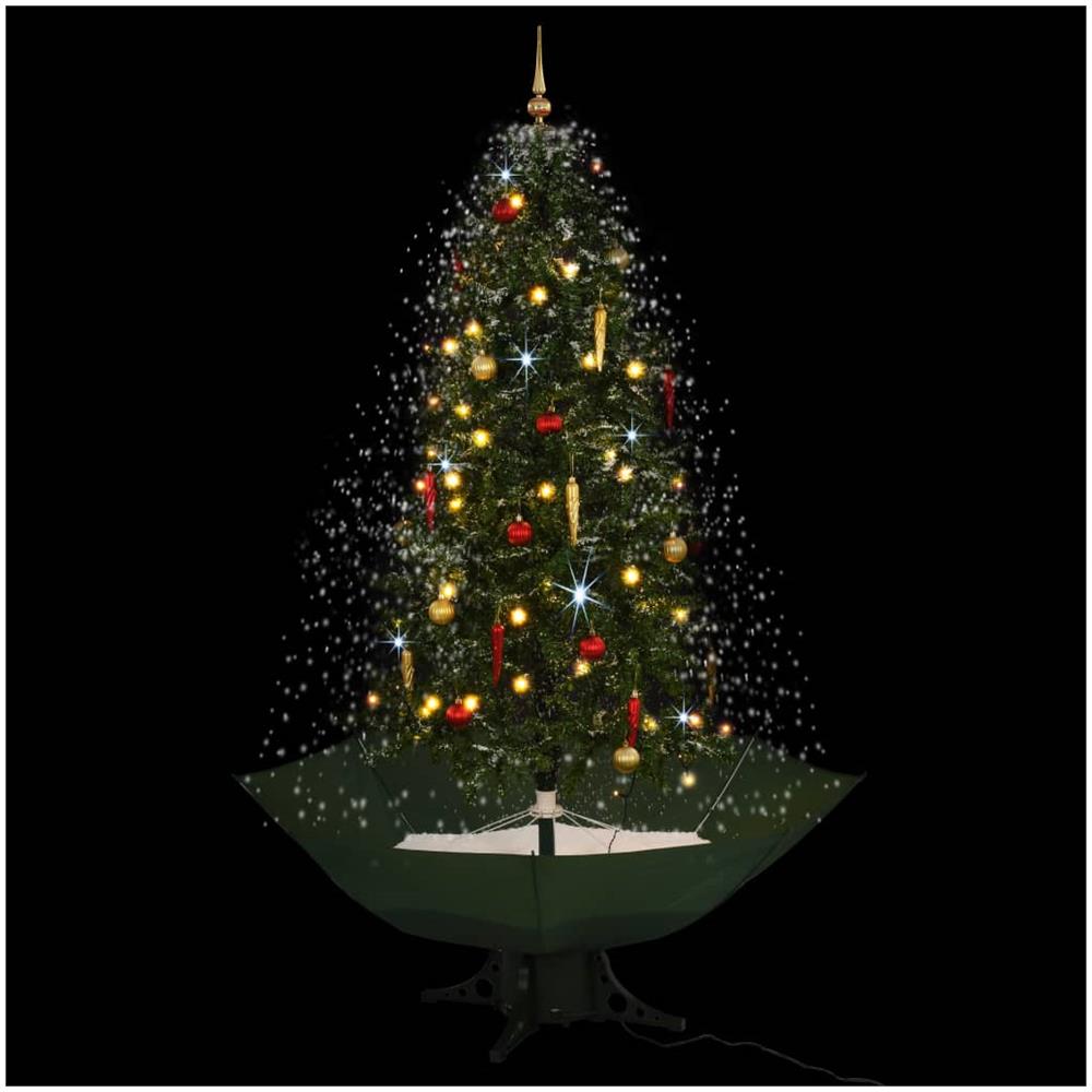 Albero Di Natale Con Neve E Base A Ombrellone Verde 190 Cm - Foto 2