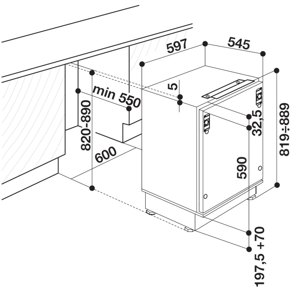 Frigorifero Monoporta da Incasso BTS 1622 / HA 1 Classe F Capacità Netta 144 Litri - Foto 7