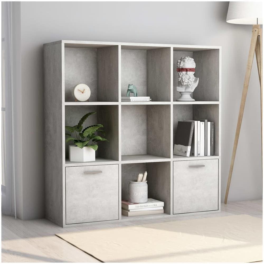 Libreria Grigio Cemento 98x30x98 cm in Legno Multistrato - Foto 1