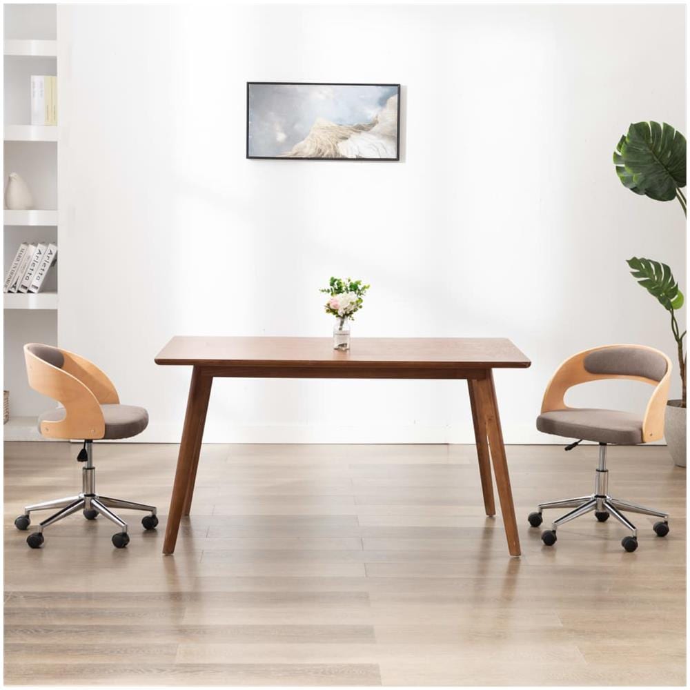 Sedia Da Ufficio Girevole Talpa In Legno Piegato E Tessuto - Foto 1