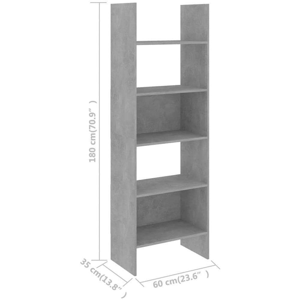 Libreria Grigio Cemento 60x35x180 cm in Legno Multistrato - Foto 9