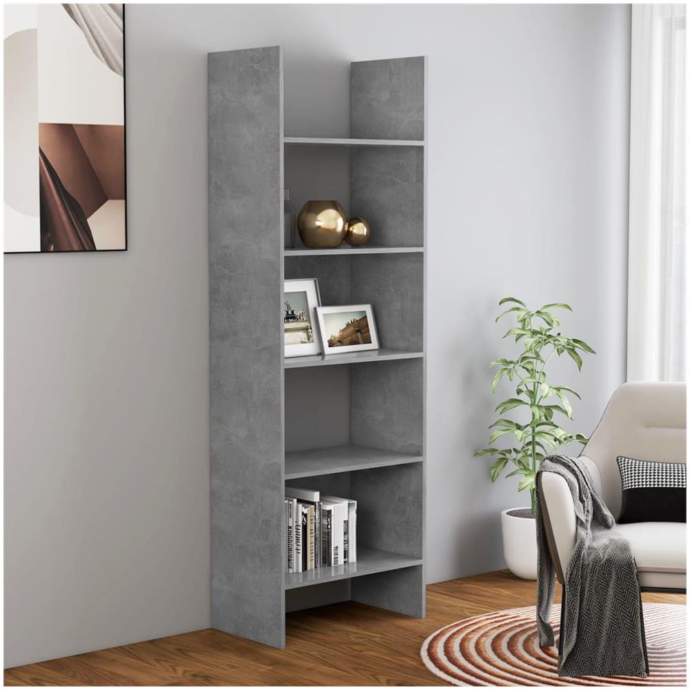Libreria Grigio Cemento 60x35x180 cm in Legno Multistrato - Foto 1