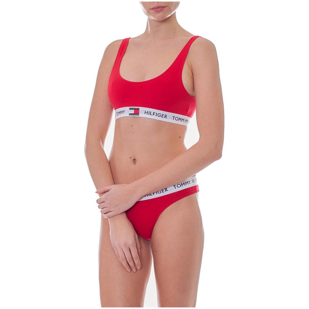 Bralette Donna In Cotone Stretch Rosso - Foto 1
