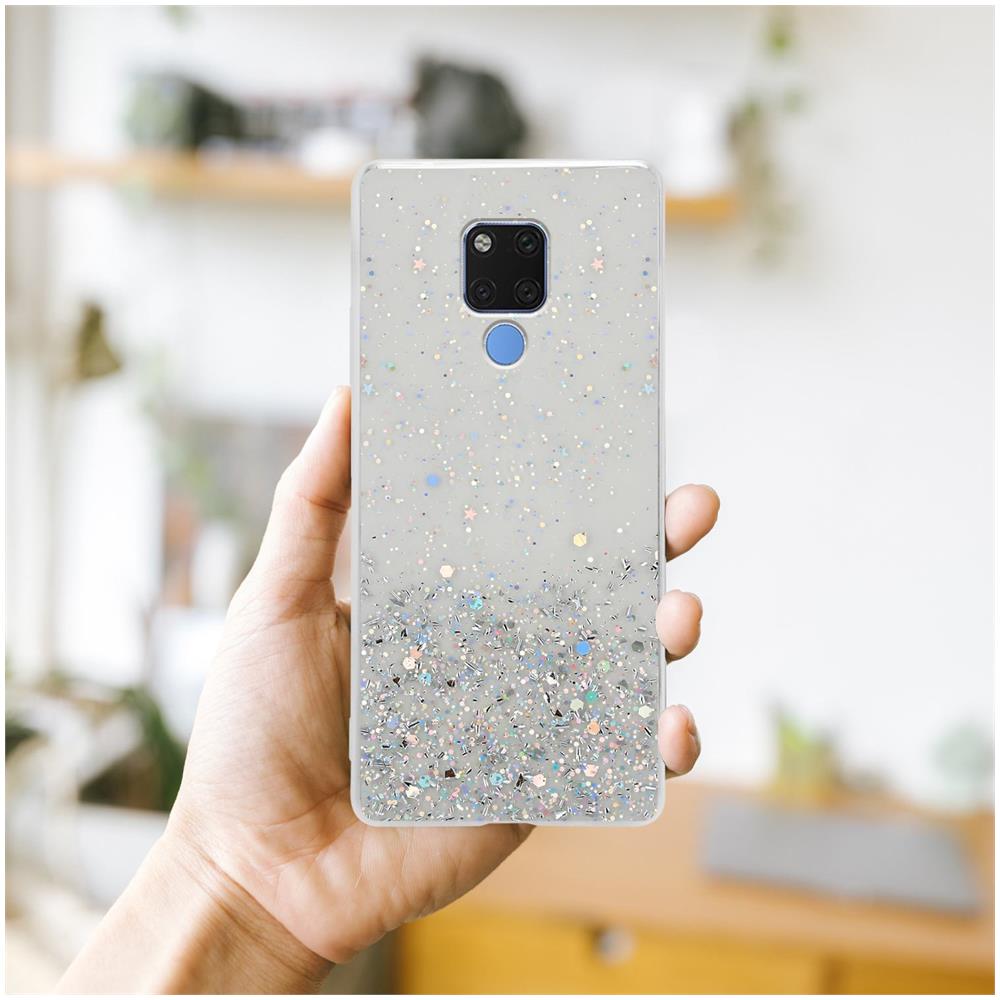 Custodia Compatibile Con Huawei Mate 20 In Trasparente Con Glitter - Coperchio Protettivo In Silicone Tpu Flessibile Con Glitter Scintillanti - Foto 8